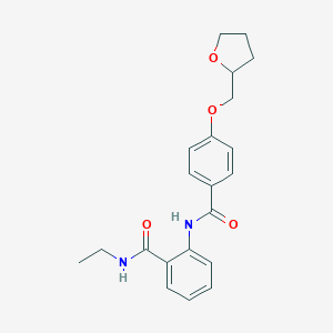 molecular formula C21H24N2O4 B250460 N-ethyl-2-{[4-(tetrahydro-2-furanylmethoxy)benzoyl]amino}benzamide 