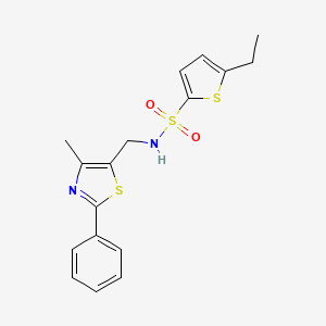 molecular formula C17H18N2O2S3 B2504621 5-ethyl-N-[(4-methyl-2-phenyl-1,3-thiazol-5-yl)methyl]thiophene-2-sulfonamide CAS No. 1396564-25-2