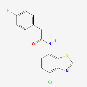 molecular formula C15H10ClFN2OS B2504659 N-(4-chloro-1,3-benzothiazol-7-yl)-2-(4-fluorophenyl)acetamide CAS No. 941998-45-4