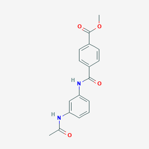 molecular formula C17H16N2O4 B250467 Methyl 4-{[3-(acetylamino)anilino]carbonyl}benzoate 