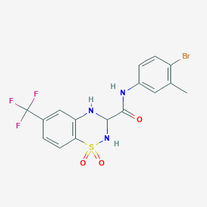 molecular formula C16H13BrF3N3O3S B2504676 N-(4-bromo-3-methylphenyl)-1,1-dioxo-6-(trifluoromethyl)-3,4-dihydro-2H-1lambda6,2,4-benzothiadiazine-3-carboxamide CAS No. 941877-33-4