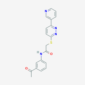 molecular formula C19H16N4O2S B2504689 N-(3-acetylphenyl)-2-{[6-(pyridin-3-yl)pyridazin-3-yl]sulfanyl}acetamide CAS No. 872987-67-2
