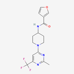 molecular formula C16H17F3N4O2 B2504697 N-{1-[2-methyl-6-(trifluoromethyl)pyrimidin-4-yl]piperidin-4-yl}-3-furamide CAS No. 1775451-07-4