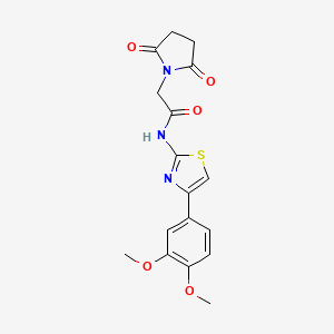 molecular formula C17H17N3O5S B2504713 N-[4-(3,4-dimethoxyphenyl)-1,3-thiazol-2-yl]-2-(2,5-dioxopyrrolidin-1-yl)acetamide CAS No. 392324-62-8