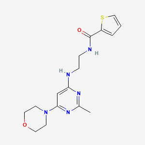molecular formula C16H21N5O2S B2504730 N-(2-((2-methyl-6-morpholinopyrimidin-4-yl)amino)ethyl)thiophene-2-carboxamide CAS No. 1203275-71-1