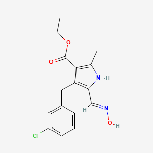 B2504760 (E)-ethyl 4-(3-chlorobenzyl)-5-((hydroxyimino)methyl)-2-methyl-1H-pyrrole-3-carboxylate CAS No. 851176-22-2