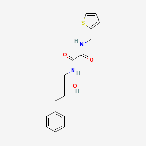 molecular formula C18H22N2O3S B2504767 N'-(2-hydroxy-2-methyl-4-phenylbutyl)-N-[(thiophen-2-yl)methyl]ethanediamide CAS No. 1351649-30-3
