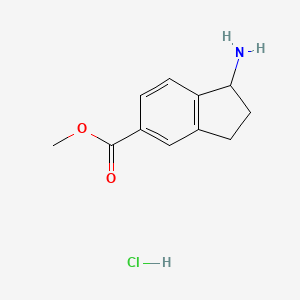 molecular formula C11H14ClNO2 B2504777 Methyl 1-amino-2,3-dihydro-1H-indene-5-carboxylate hcl CAS No. 2241594-08-9