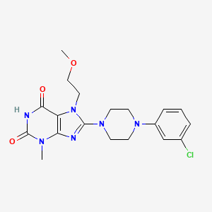 molecular formula C19H23ClN6O3 B2504787 8-(4-(3-chlorophenyl)piperazin-1-yl)-7-(2-methoxyethyl)-3-methyl-1H-purine-2,6(3H,7H)-dione CAS No. 578752-89-3
