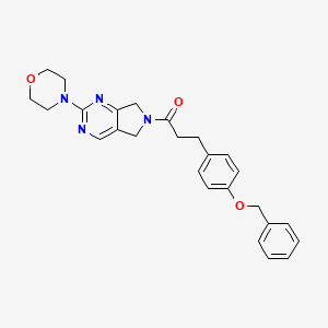 molecular formula C26H28N4O3 B2504792 3-(4-(benzyloxy)phenyl)-1-(2-morpholino-5H-pyrrolo[3,4-d]pyrimidin-6(7H)-yl)propan-1-one CAS No. 2034253-69-3