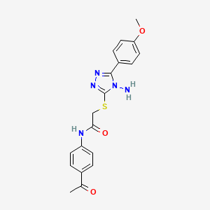molecular formula C19H19N5O3S B2504793 N-(4-acetylphenyl)-2-{[4-amino-5-(4-methoxyphenyl)-4H-1,2,4-triazol-3-yl]sulfanyl}acetamide CAS No. 898640-39-6