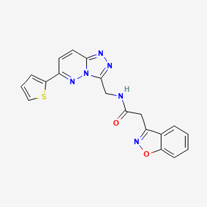 molecular formula C19H14N6O2S B2504795 2-(1,2-benzoxazol-3-yl)-N-{[6-(thiophen-2-yl)-[1,2,4]triazolo[4,3-b]pyridazin-3-yl]methyl}acetamide CAS No. 2034493-39-3
