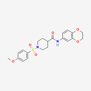 molecular formula C21H24N2O6S B2504800 N-(2,3-DIHYDRO-1,4-BENZODIOXIN-6-YL)-1-(4-METHOXYBENZENESULFONYL)PIPERIDINE-4-CARBOXAMIDE CAS No. 444789-15-5