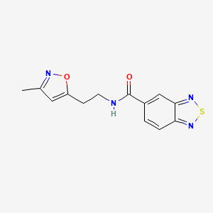 molecular formula C13H12N4O2S B2504810 N-[2-(3-METHYL-1,2-OXAZOL-5-YL)ETHYL]-2,1,3-BENZOTHIADIAZOLE-5-CARBOXAMIDE CAS No. 1421459-37-1
