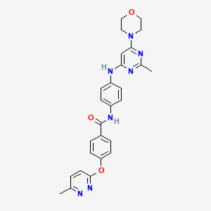 molecular formula C27H27N7O3 B2504822 N-(4-((2-methyl-6-morpholinopyrimidin-4-yl)amino)phenyl)-4-((6-methylpyridazin-3-yl)oxy)benzamide CAS No. 1251573-66-6