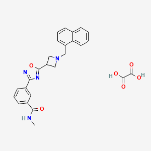 molecular formula C26H24N4O6 B2504831 N-methyl-3-(5-(1-(naphthalen-1-ylmethyl)azetidin-3-yl)-1,2,4-oxadiazol-3-yl)benzamide oxalate CAS No. 1421532-78-6