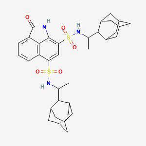 molecular formula C35H45N3O5S2 B2504837 N9,N11-bis[1-(adamantan-2-yl)ethyl]-3-oxo-2-azatricyclo[6.3.1.0^{4,12}]dodeca-1(11),4,6,8(12),9-pentaene-9,11-disulfonamide CAS No. 477275-92-6