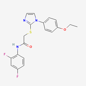 molecular formula C19H17F2N3O2S B2504882 N-(2,4-difluorophenyl)-2-((1-(4-ethoxyphenyl)-1H-imidazol-2-yl)thio)acetamide CAS No. 688336-42-7