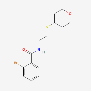 2-bromo-N-(2-((tetrahydro-2H-pyran-4-yl)thio)ethyl)benzamide