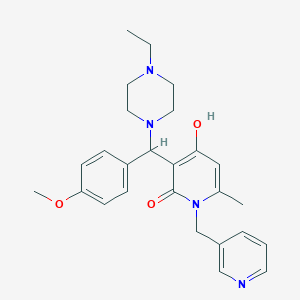3-((4-ethylpiperazin-1-yl)(4-methoxyphenyl)methyl)-4-hydroxy-6-methyl-1-(pyridin-3-ylmethyl)pyridin-2(1H)-one