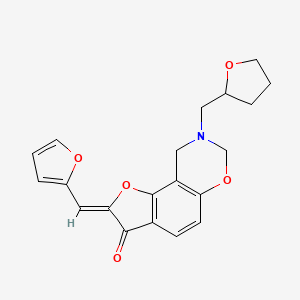 (Z)-2-(furan-2-ylmethylene)-8-((tetrahydrofuran-2-yl)methyl)-8,9-dihydro-2H-benzofuro[7,6-e][1,3]oxazin-3(7H)-one