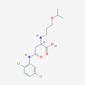 molecular formula C16H22Cl2N2O4 B2504897 3-[(2,5-dichlorophenyl)carbamoyl]-2-{[3-(propan-2-yloxy)propyl]amino}propanoic acid CAS No. 1047980-46-0