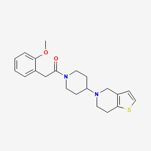 molecular formula C21H26N2O2S B2504898 2-(2-methoxyphenyl)-1-(4-{4H,5H,6H,7H-thieno[3,2-c]pyridin-5-yl}piperidin-1-yl)ethan-1-one CAS No. 1903258-49-0