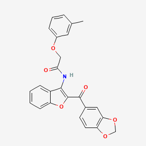 molecular formula C25H19NO6 B2504908 N-(2-(benzo[d][1,3]dioxole-5-carbonyl)benzofuran-3-yl)-2-(m-tolyloxy)acetamide CAS No. 886181-19-7