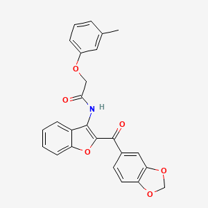 N-(2-(benzo[d][1,3]dioxole-5-carbonyl)benzofuran-3-yl)-2-(m-tolyloxy)acetamide