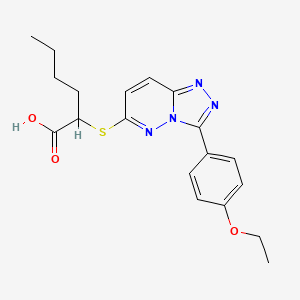 molecular formula C19H22N4O3S B2504922 2-((3-(4-Ethoxyphenyl)-[1,2,4]triazolo[4,3-b]pyridazin-6-yl)thio)hexanoic acid CAS No. 852437-14-0