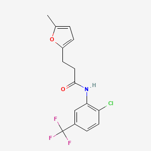 molecular formula C15H13ClF3NO2 B2504928 N-[2-chloro-5-(trifluoromethyl)phenyl]-3-(5-methylfuran-2-yl)propanamide CAS No. 627889-38-7