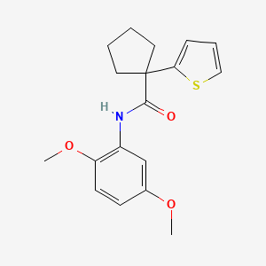 molecular formula C18H21NO3S B2504949 N-(2,5-dimethoxyphenyl)-1-(thiophen-2-yl)cyclopentane-1-carboxamide CAS No. 1049573-77-4
