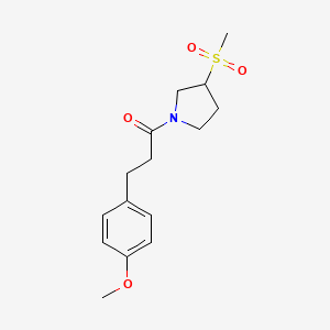 3-(4-Methoxyphenyl)-1-(3-(methylsulfonyl)pyrrolidin-1-yl)propan-1-one