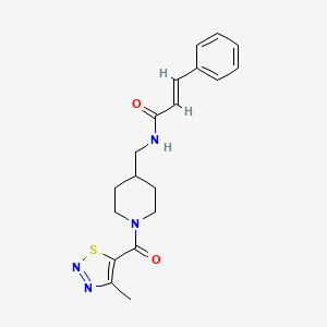 N-((1-(4-methyl-1,2,3-thiadiazole-5-carbonyl)piperidin-4-yl)methyl)cinnamamide