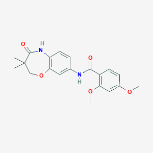 molecular formula C20H22N2O5 B2505016 N-(3,3-dimethyl-4-oxo-2,3,4,5-tetrahydro-1,5-benzoxazepin-8-yl)-2,4-dimethoxybenzamide CAS No. 921584-73-8