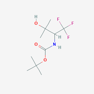 molecular formula C10H18F3NO3 B2505026 tert-butylN-(1,1,1-trifluoro-3-hydroxy-3-methylbutan-2-yl)carbamate CAS No. 1039356-92-7