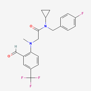 N-Cyclopropyl-N-[(4-fluorophenyl)methyl]-2-[2-formyl-N-methyl-4-(trifluoromethyl)anilino]acetamide
