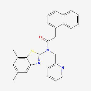 N-(5,7-dimethylbenzo[d]thiazol-2-yl)-2-(naphthalen-1-yl)-N-(pyridin-2-ylmethyl)acetamide