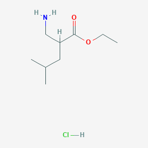 molecular formula C9H20ClNO2 B2505043 Ethyl 2-(aminomethyl)-4-methylpentanoate hydrochloride CAS No. 1049760-14-6