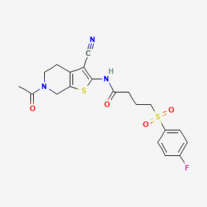 N-(6-acetyl-3-cyano-4,5,6,7-tetrahydrothieno[2,3-c]pyridin-2-yl)-4-((4-fluorophenyl)sulfonyl)butanamide