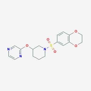 2-((1-((2,3-Dihydrobenzo[b][1,4]dioxin-6-yl)sulfonyl)piperidin-3-yl)oxy)pyrazine