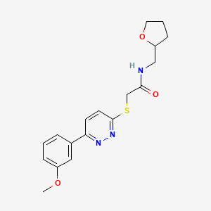 molecular formula C18H21N3O3S B2505058 2-((6-(3-methoxyphenyl)pyridazin-3-yl)thio)-N-((tetrahydrofuran-2-yl)methyl)acetamide CAS No. 893989-50-9