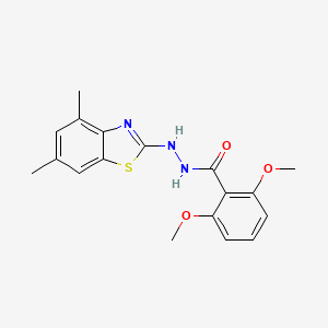 molecular formula C18H19N3O3S B2505095 N'-(4,6-dimethyl-1,3-benzothiazol-2-yl)-2,6-dimethoxybenzohydrazide CAS No. 851987-41-2