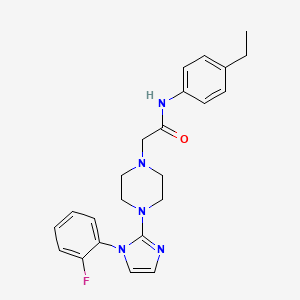 molecular formula C23H26FN5O B2505096 N-(4-ethylphenyl)-2-(4-(1-(2-fluorophenyl)-1H-imidazol-2-yl)piperazin-1-yl)acetamide CAS No. 1021105-67-8