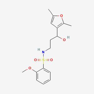 molecular formula C16H21NO5S B2505103 N-(3-(2,5-dimethylfuran-3-yl)-3-hydroxypropyl)-2-methoxybenzenesulfonamide CAS No. 1421505-64-7