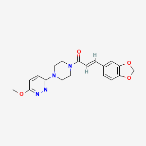 (E)-3-(benzo[d][1,3]dioxol-5-yl)-1-(4-(6-methoxypyridazin-3-yl)piperazin-1-yl)prop-2-en-1-one