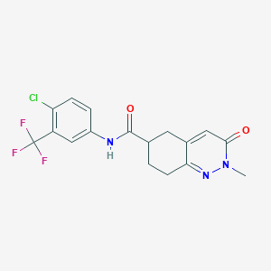 N-(4-chloro-3-(trifluoromethyl)phenyl)-2-methyl-3-oxo-2,3,5,6,7,8-hexahydrocinnoline-6-carboxamide