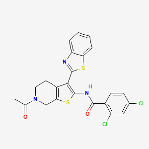 B2505116 N-(6-acetyl-3-(benzo[d]thiazol-2-yl)-4,5,6,7-tetrahydrothieno[2,3-c]pyridin-2-yl)-2,4-dichlorobenzamide CAS No. 864859-98-3