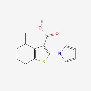 4-methyl-2-(1H-pyrrol-1-yl)-4,5,6,7-tetrahydro-1-benzothiophene-3-carboxylic acid