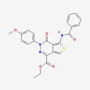 molecular formula C23H19N3O5S B2505125 ethyl 5-benzamido-3-(4-methoxyphenyl)-4-oxo-3H,4H-thieno[3,4-d]pyridazine-1-carboxylate CAS No. 851951-73-0